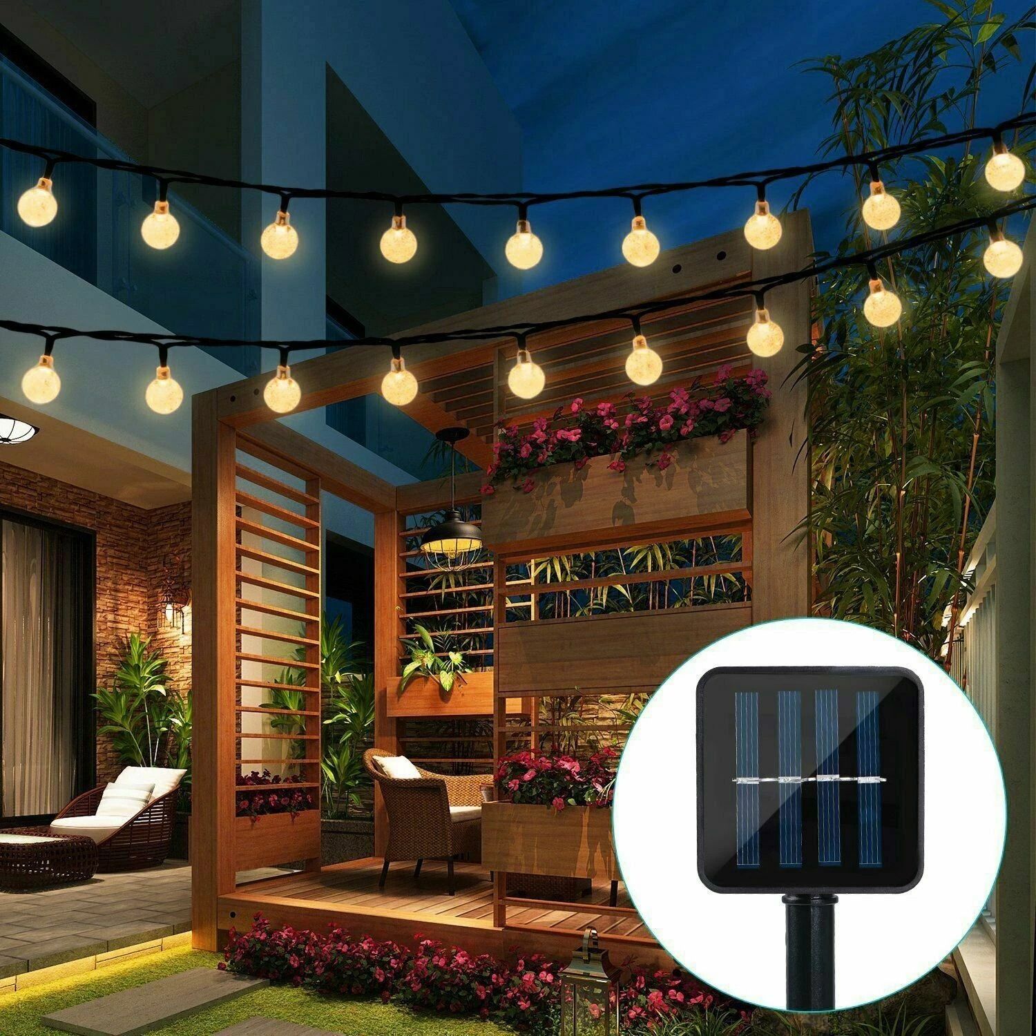 Solar Powered 30 LED String Lights Waterproof Garden Pathway Yard Decor Lamp for Outdoor Use