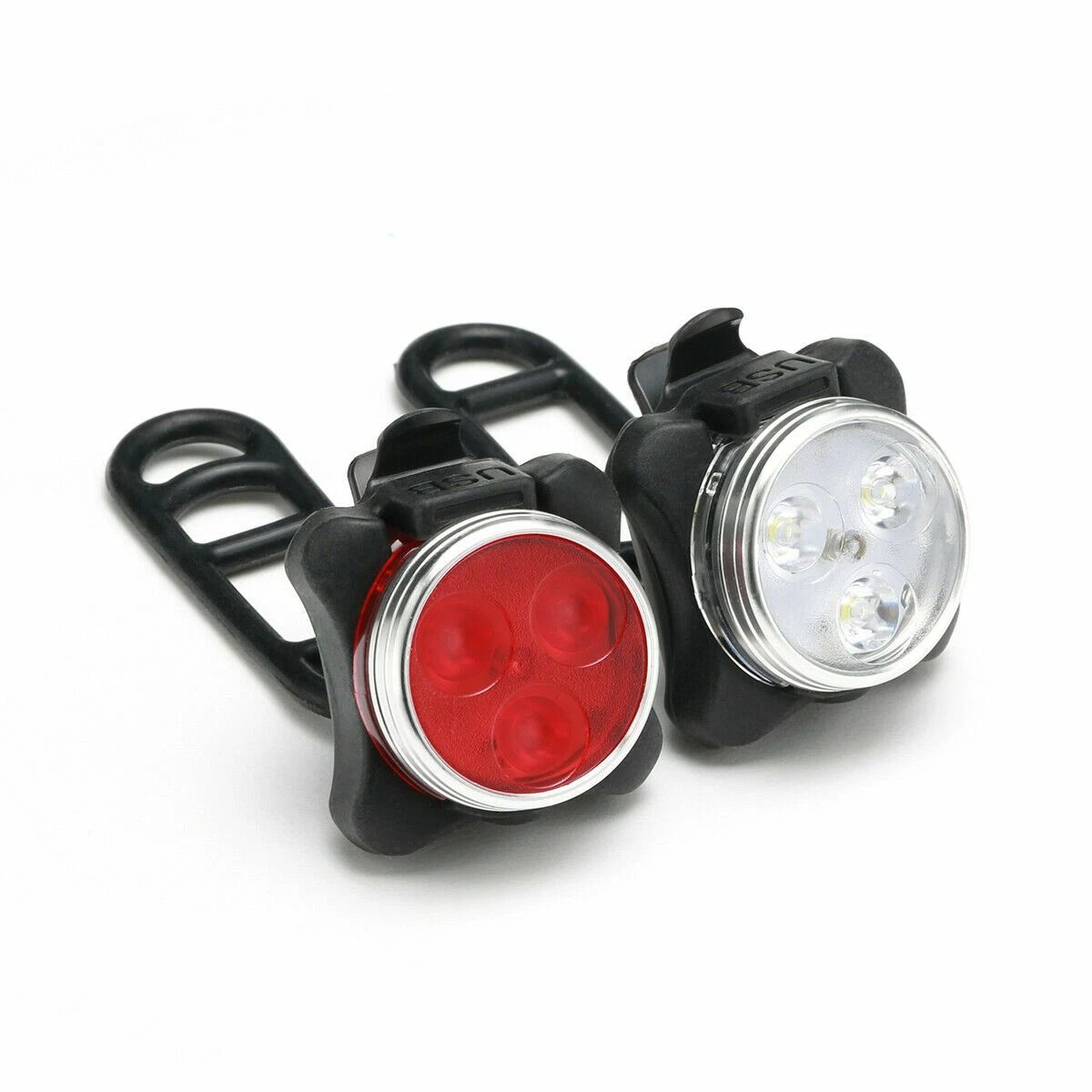 USB Rechargeable LED Bike Lights Set Headlight & Taillight for Maximum Visibility