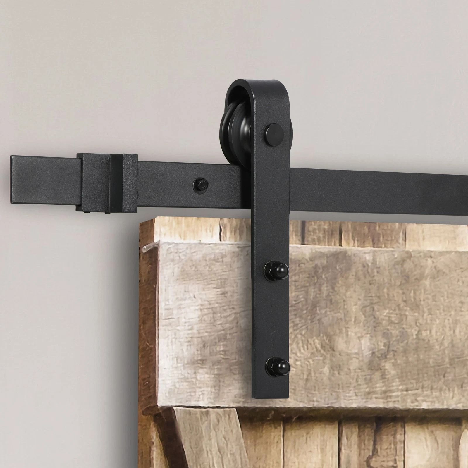 Sliding Barn Door Hardware Kit with Modern Sliding Track, Stylish Closet Door System