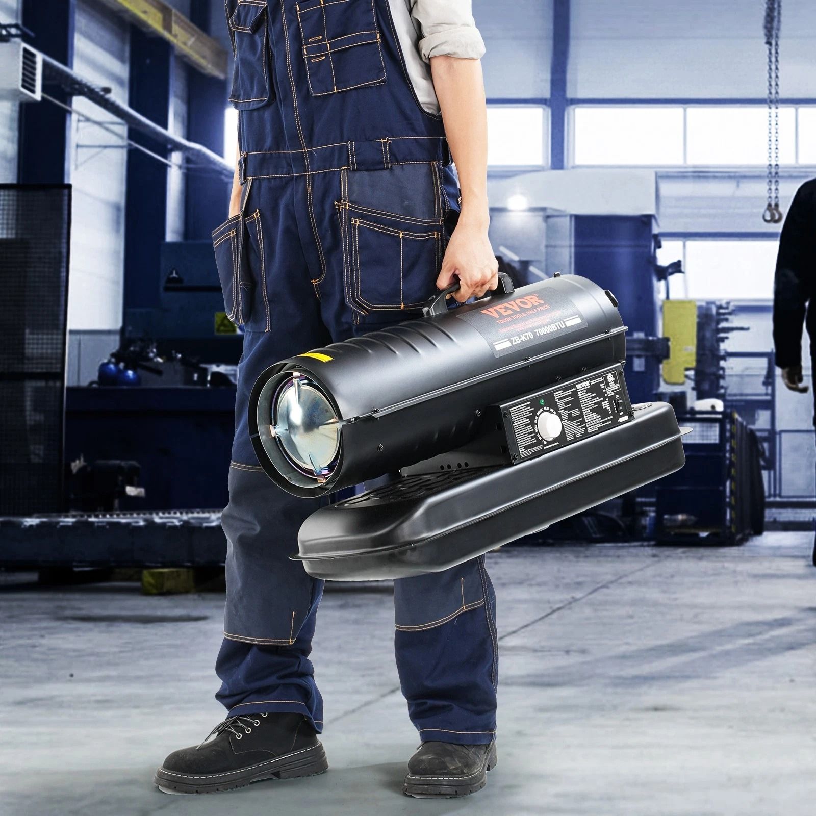 Portable Kerosene Forced Air Heater BTU Heavy Duty for Indoor & Outdoor Use with 5 Gal Tank