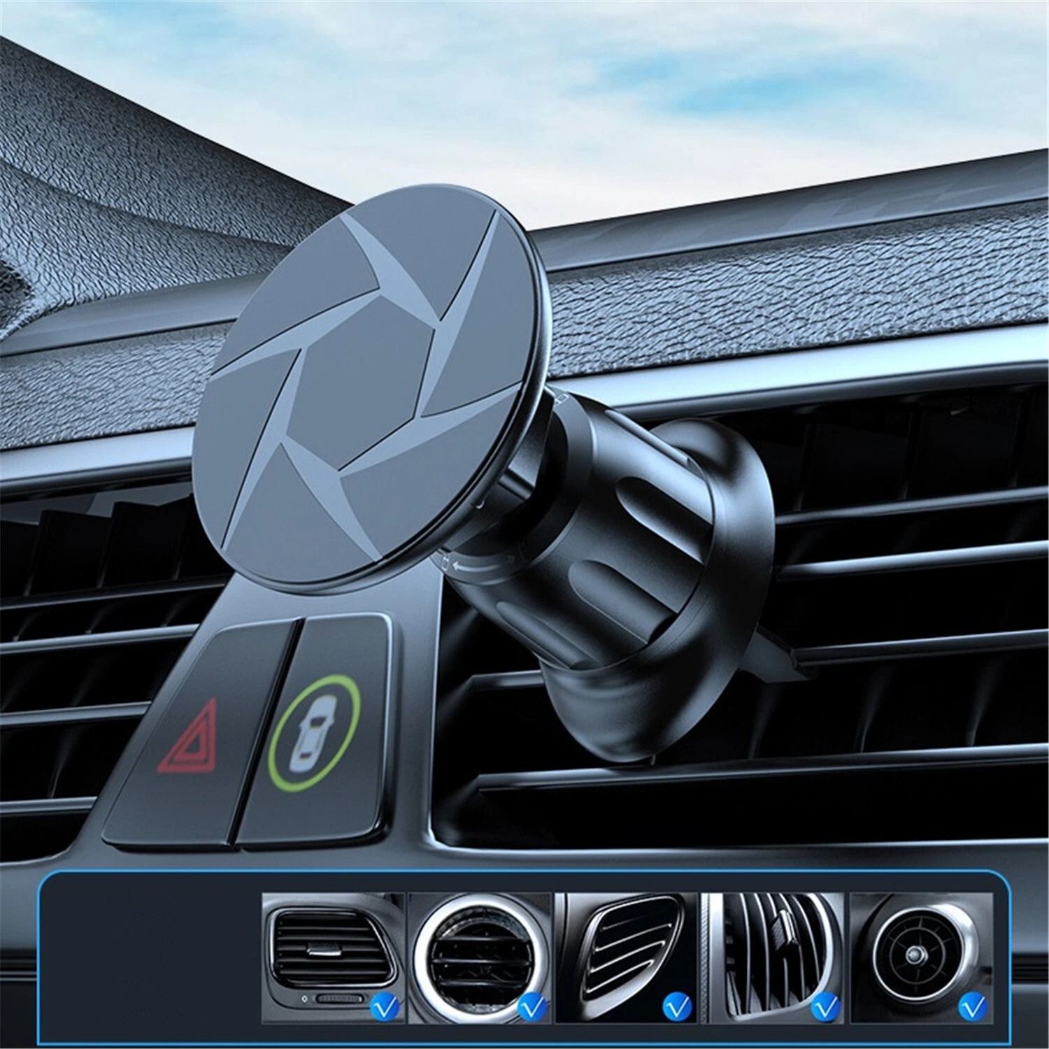 Magnetic MagSafe Air Vent Car Mount Phone Holder for Dashboards Universal Compatibility