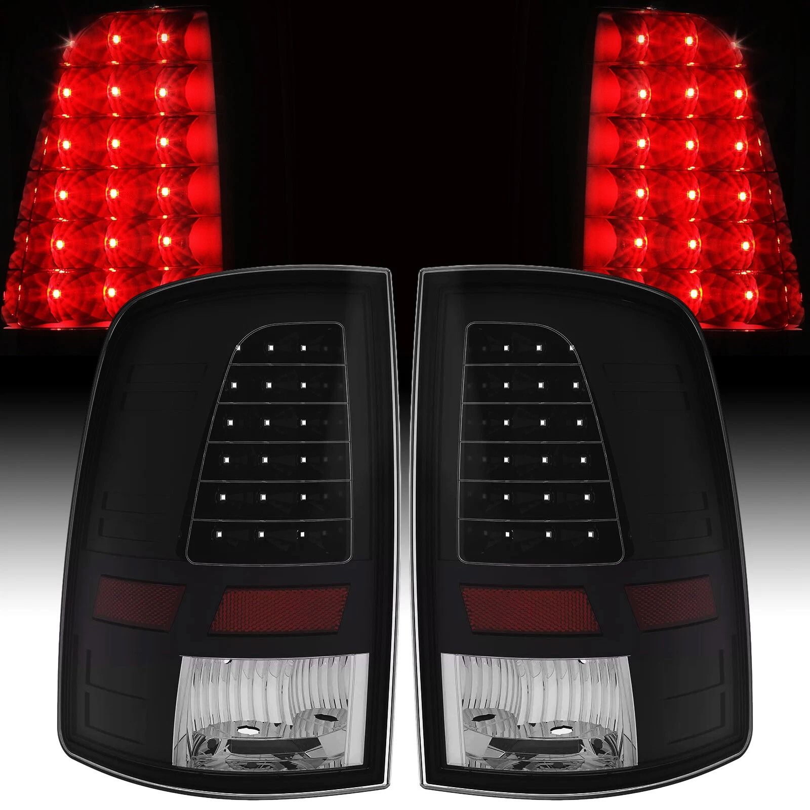 Dodge Ram LED Tail Lights Black Brake Lamps for Ram