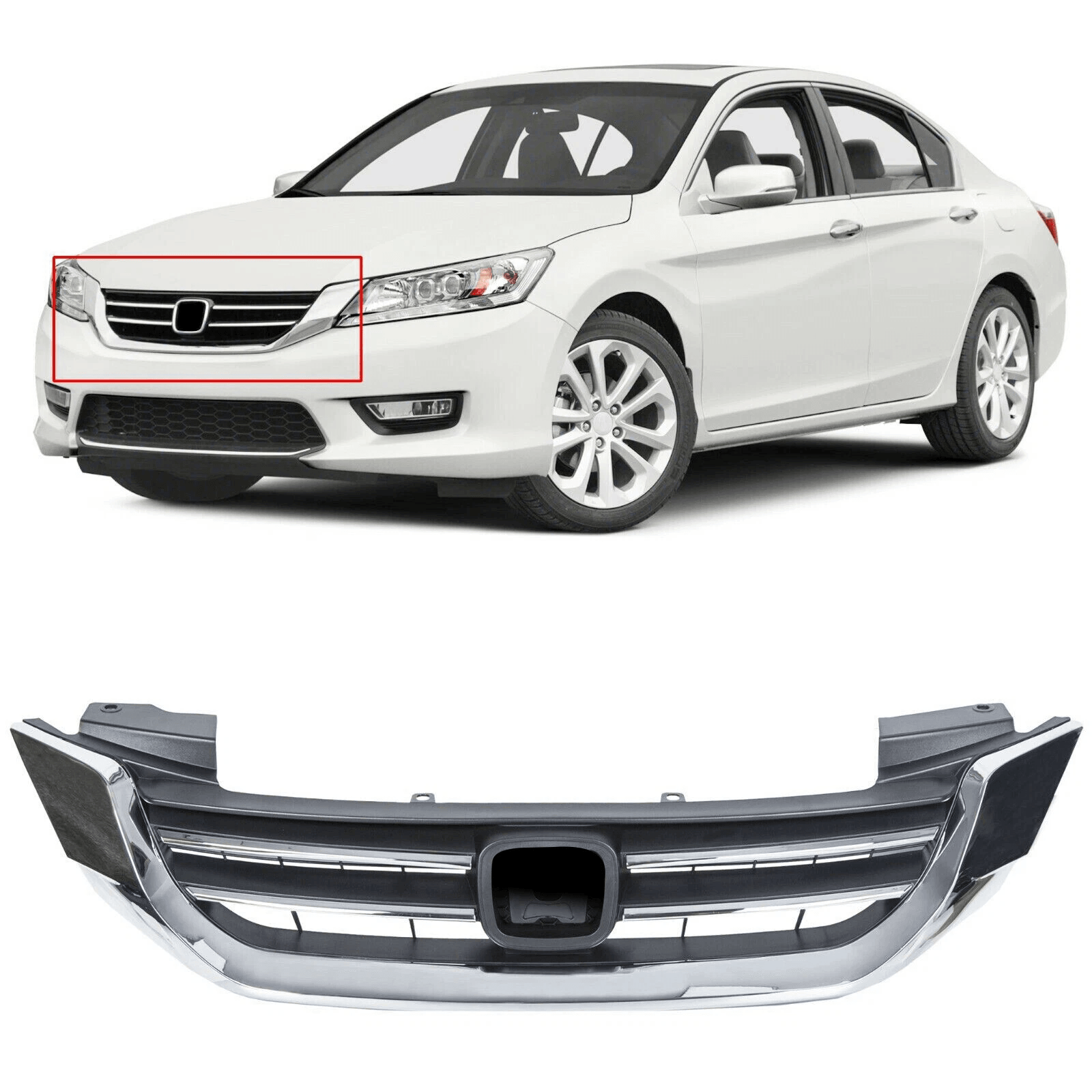 Chrome Front Bumper Grille for Honda Accord Radiator Replacement