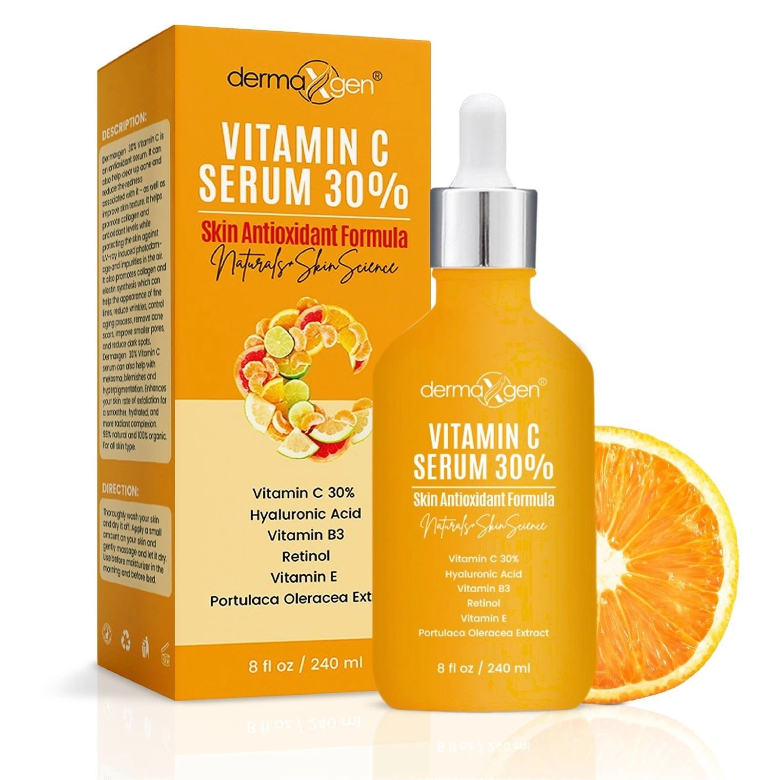 Pure Vitamin C Serum with Hyaluronic Acid & Antioxidants for Youthful Skin