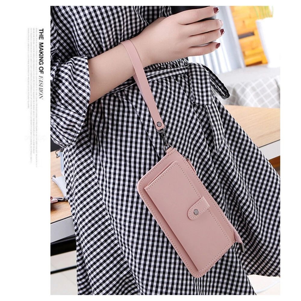 Womens Long Leather Wallet Clutch Purse with Card Holder & Phone Pocket