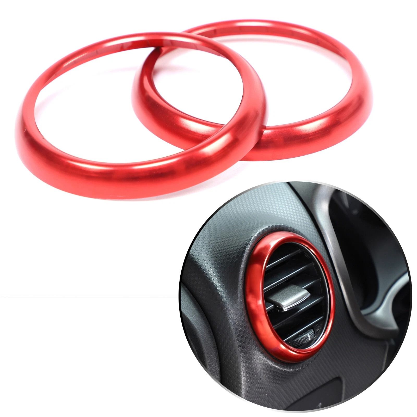 Premium Red Interior Vent Trim Ring for Seat Leon MK2 Dashboard