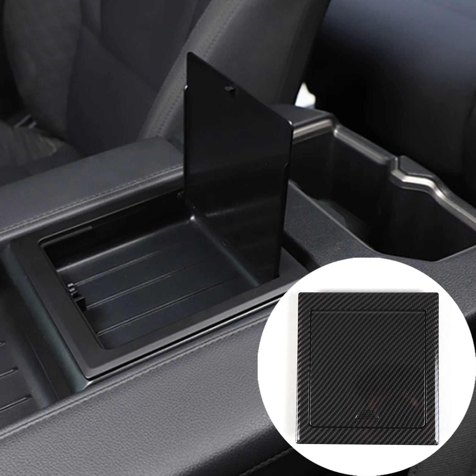 ABS Carbon Console Tray for Toyota Tundra Center Console Armrest Box Storage Solution
