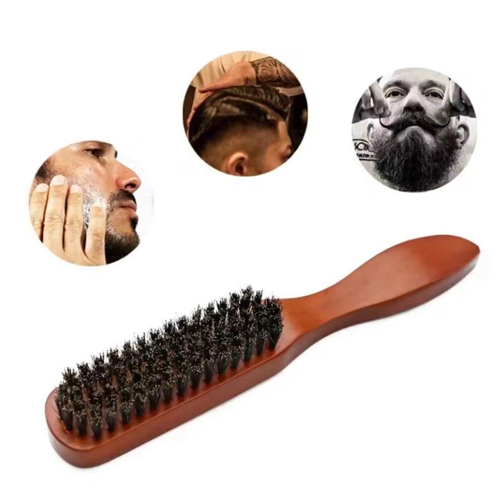 Beard Brush with Boar Bristles for Mustache & Beard Care Grooming Tool for Men