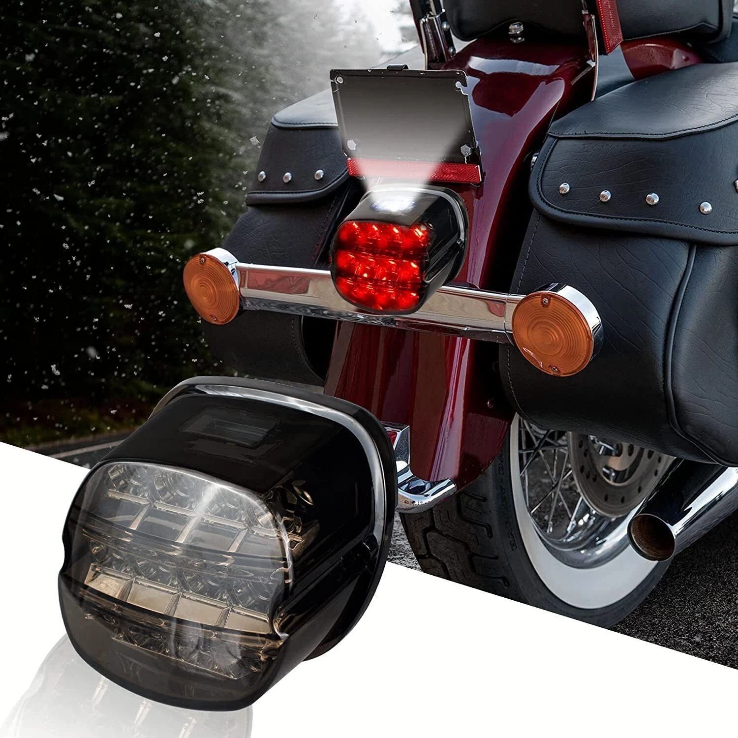 Harley LED Tail Light Smoke Lens Brake Light for Touring Softail Dyna Sportster