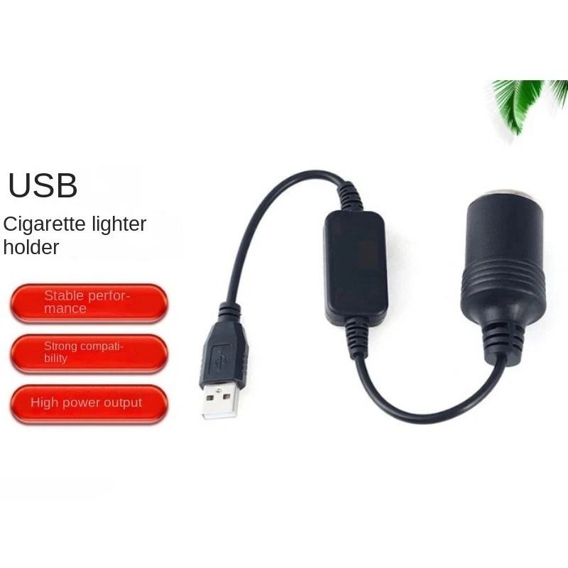 USB to Adapter Cable for Car Cigarette Lighter Socket Conver