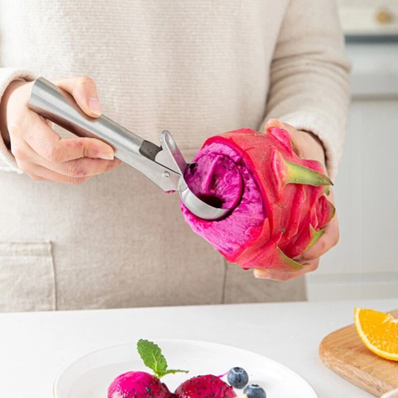 Stainless Steel Ice Cream Scoop with Trigger Release for Cookies, Dough and Fruit
