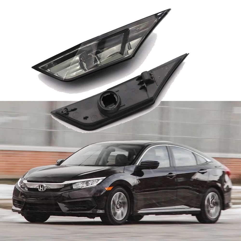 Smoked Front Bumper Side Marker Lights for Honda Civic Pair