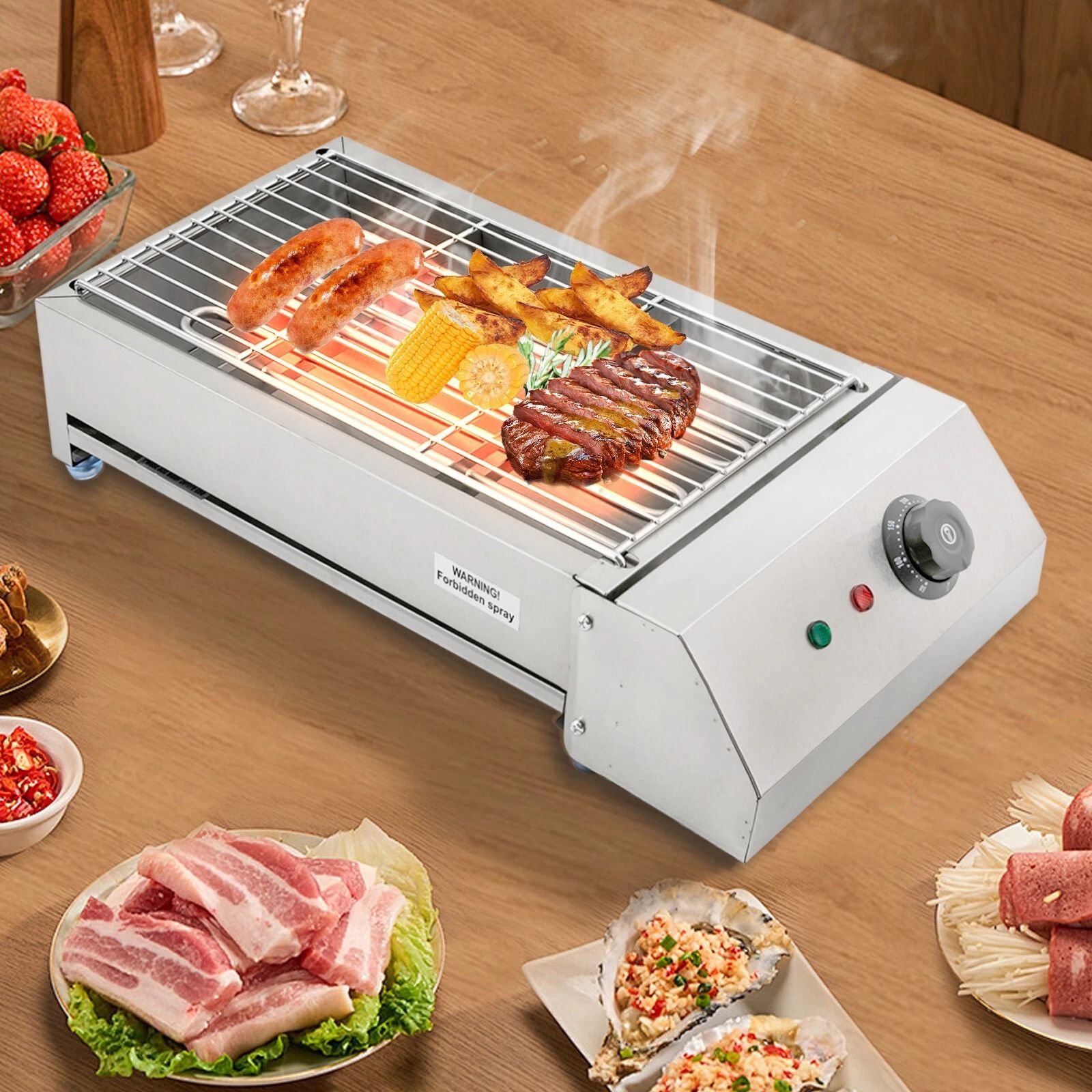 Ultimate Heat Control Electric Countertop Grill Portable BBQ Grill for Easy Outdoor & Indoor Cooking