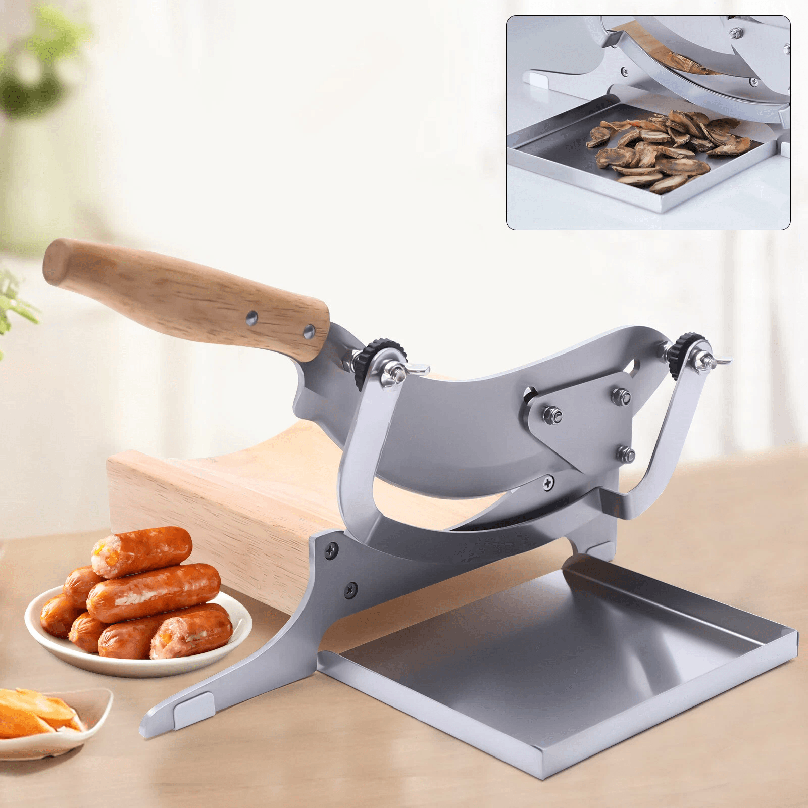 Premium Manual Meat Slicer for Frozen Meat & Beef Bones Stainless Steel Cutter