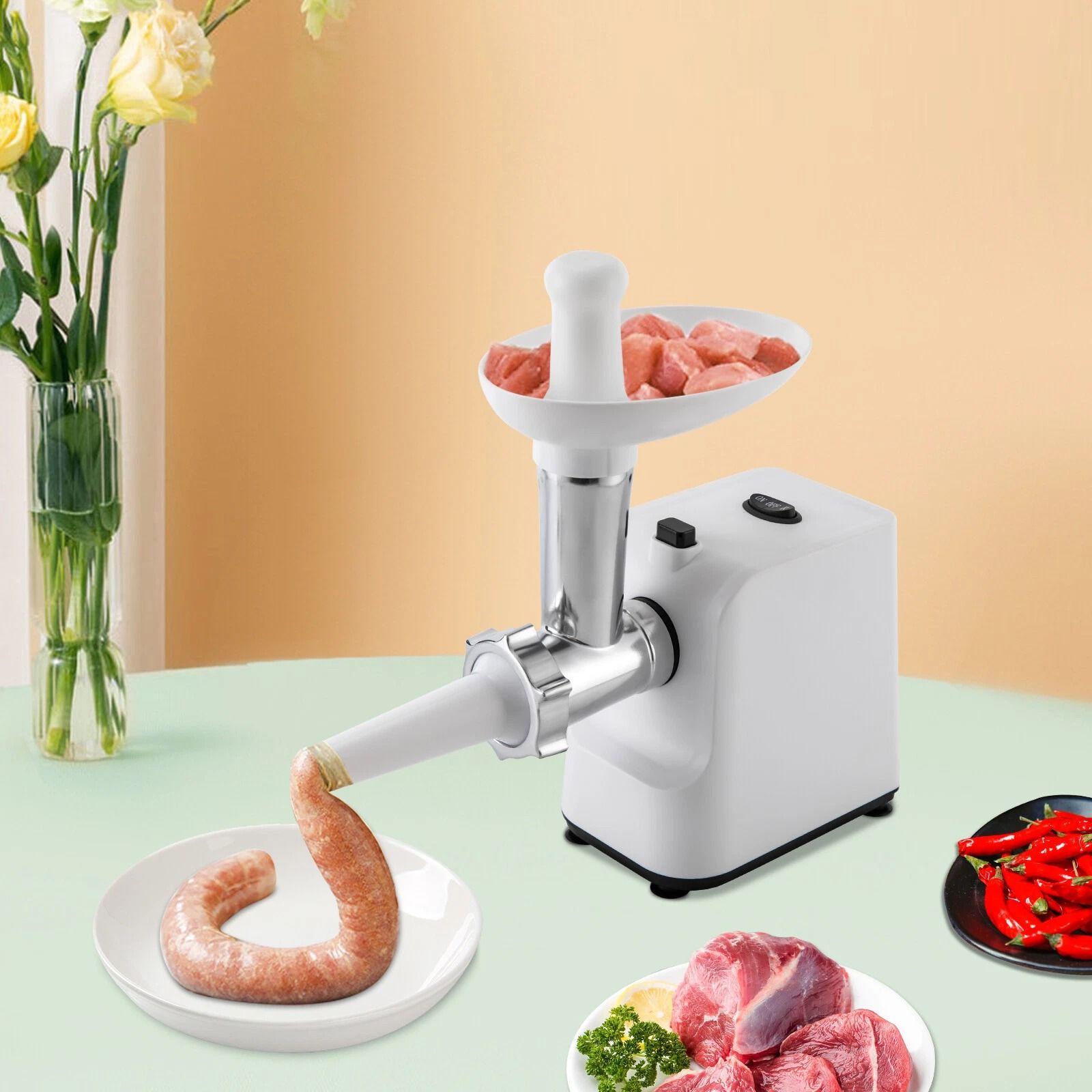 Electric Meat Grinder & Sausage Maker Stainless Steel Meat Mincer