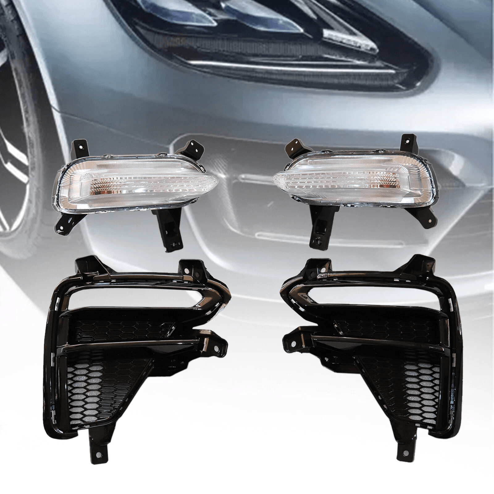 Premium Front Bumper Lights Kit Kia Forte Fog Lights & Daytime Running Lamp Assembly