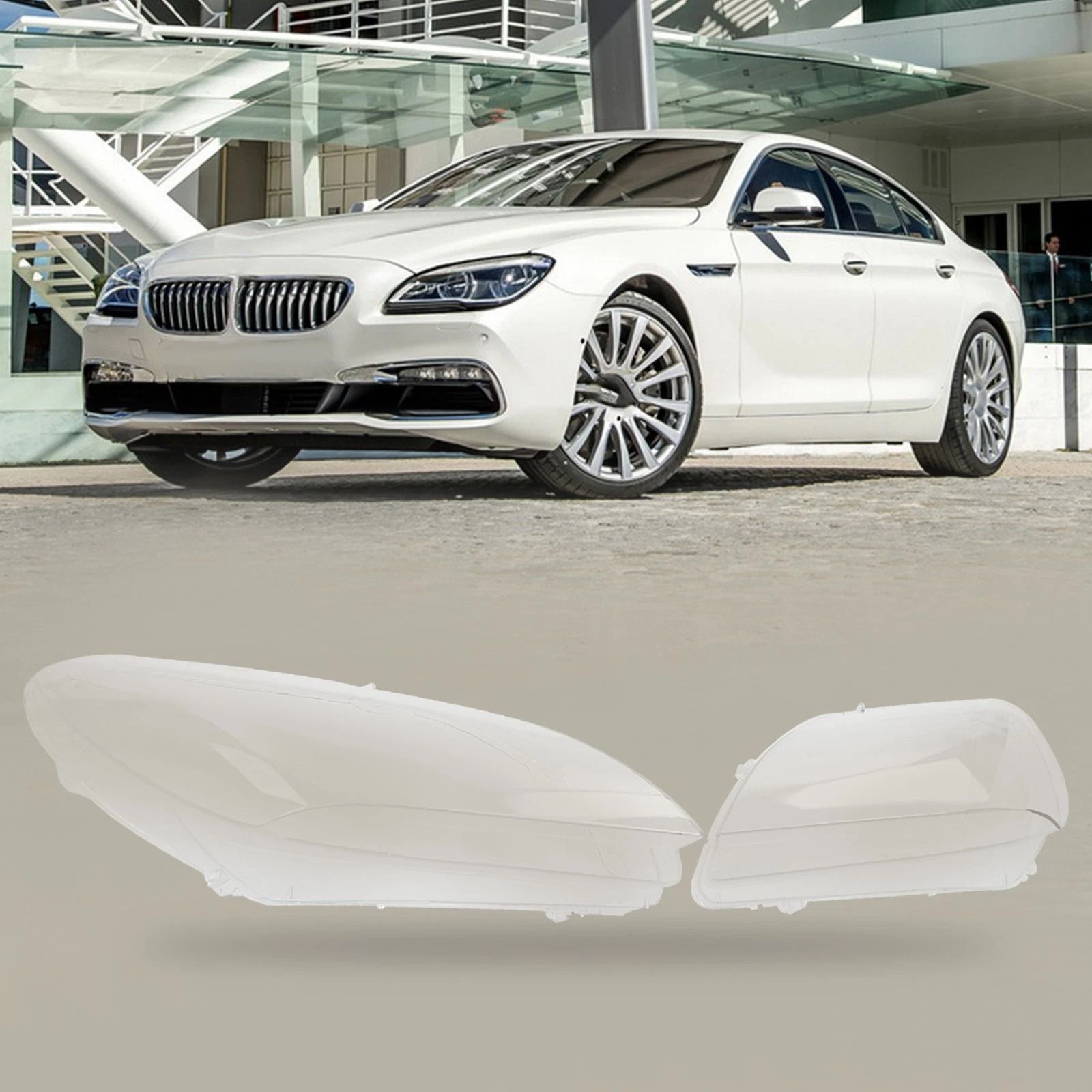 Premium Clear BMW 6 Series headlight lens cover Pair Left & Right Replacement