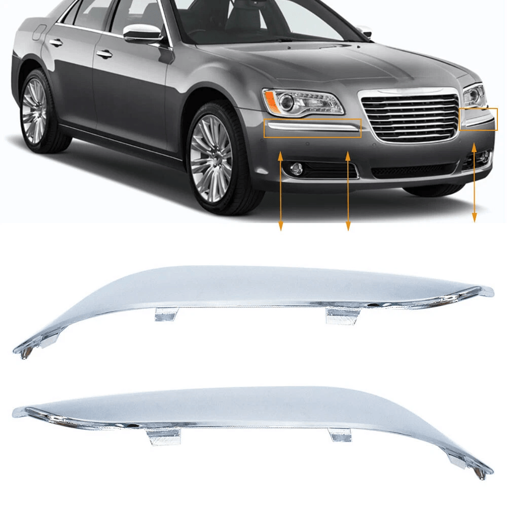 Premium Front Bumper Molding Chrome Trim Set for Chrysler