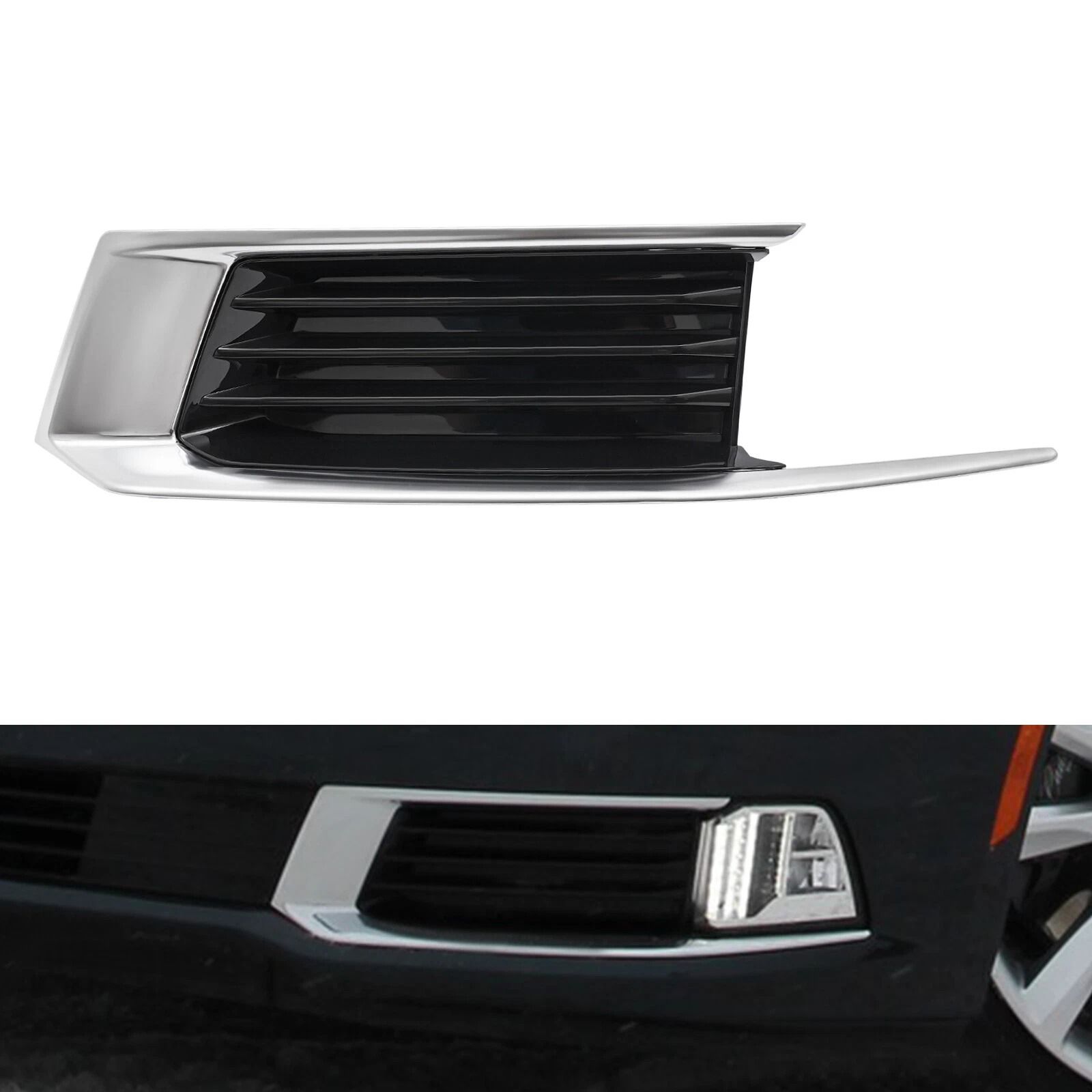 Premium Front Bumper Grille Cover Left Cadillac XTS Fog Light Cover Chrome Replacement