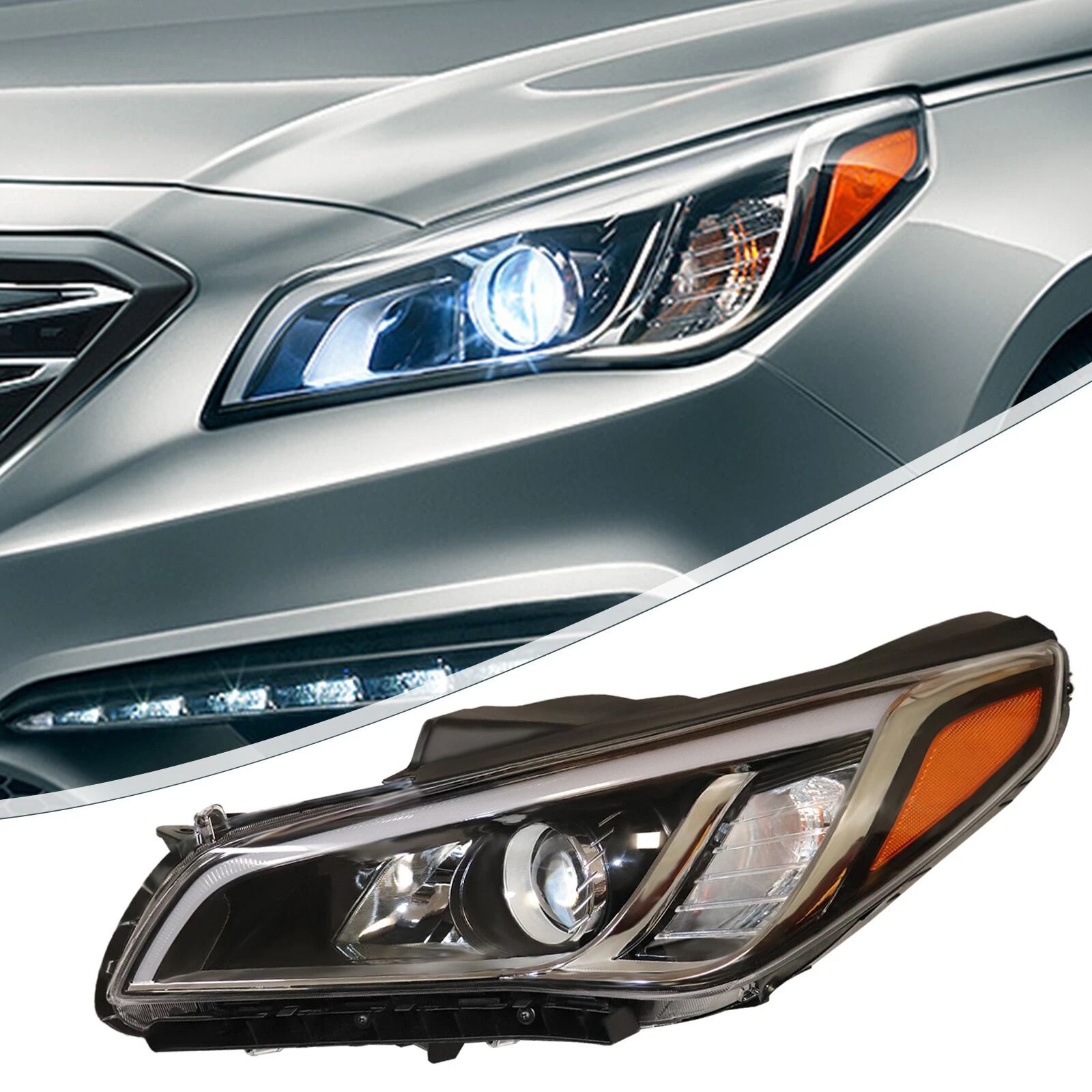Premium Left Driver Side Halogen Headlamp for Hyundai Sonata Headlight Replacement