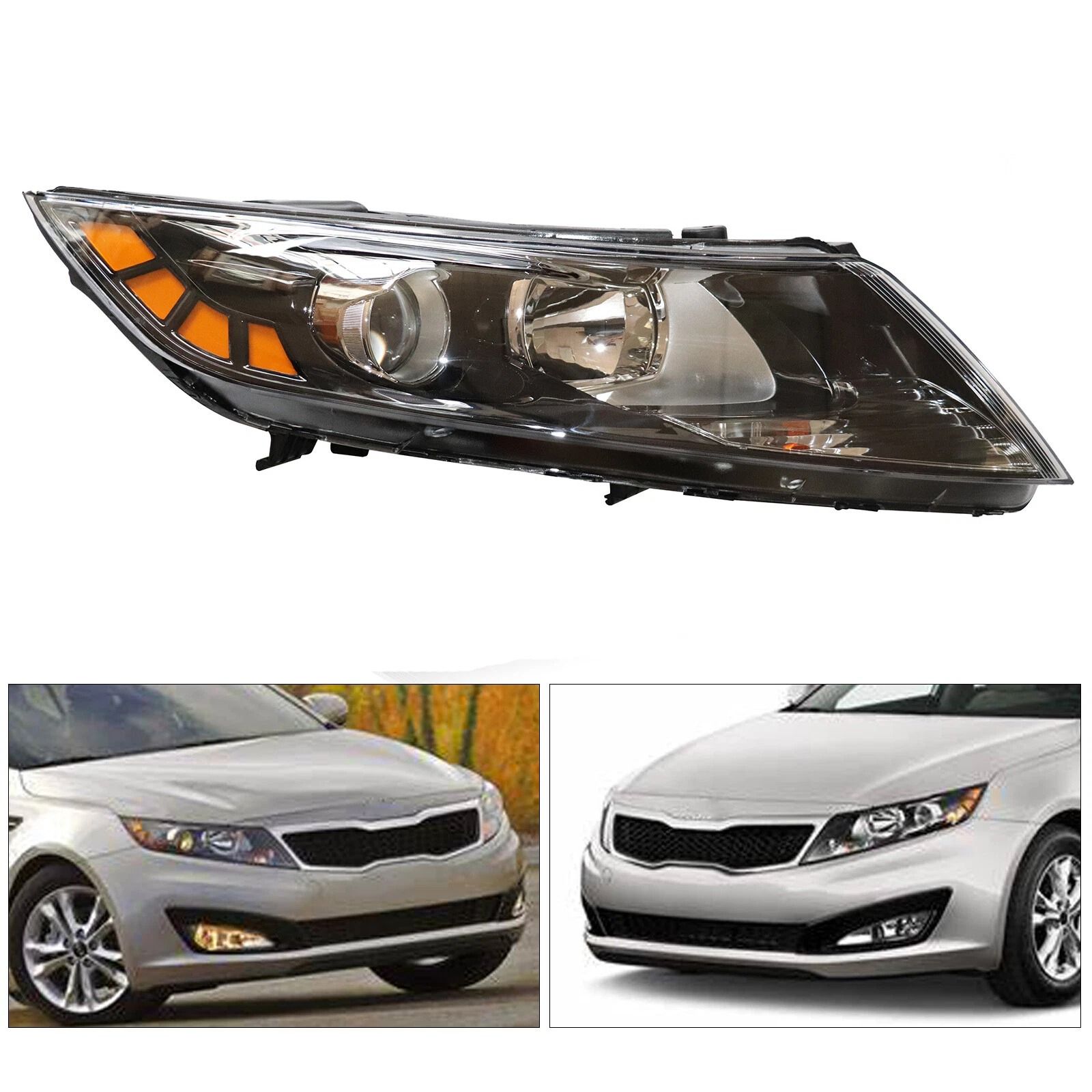 Premium Right Headlight Assembly for Kia Optima Passenger Side Halogen Direct Fit Replacement