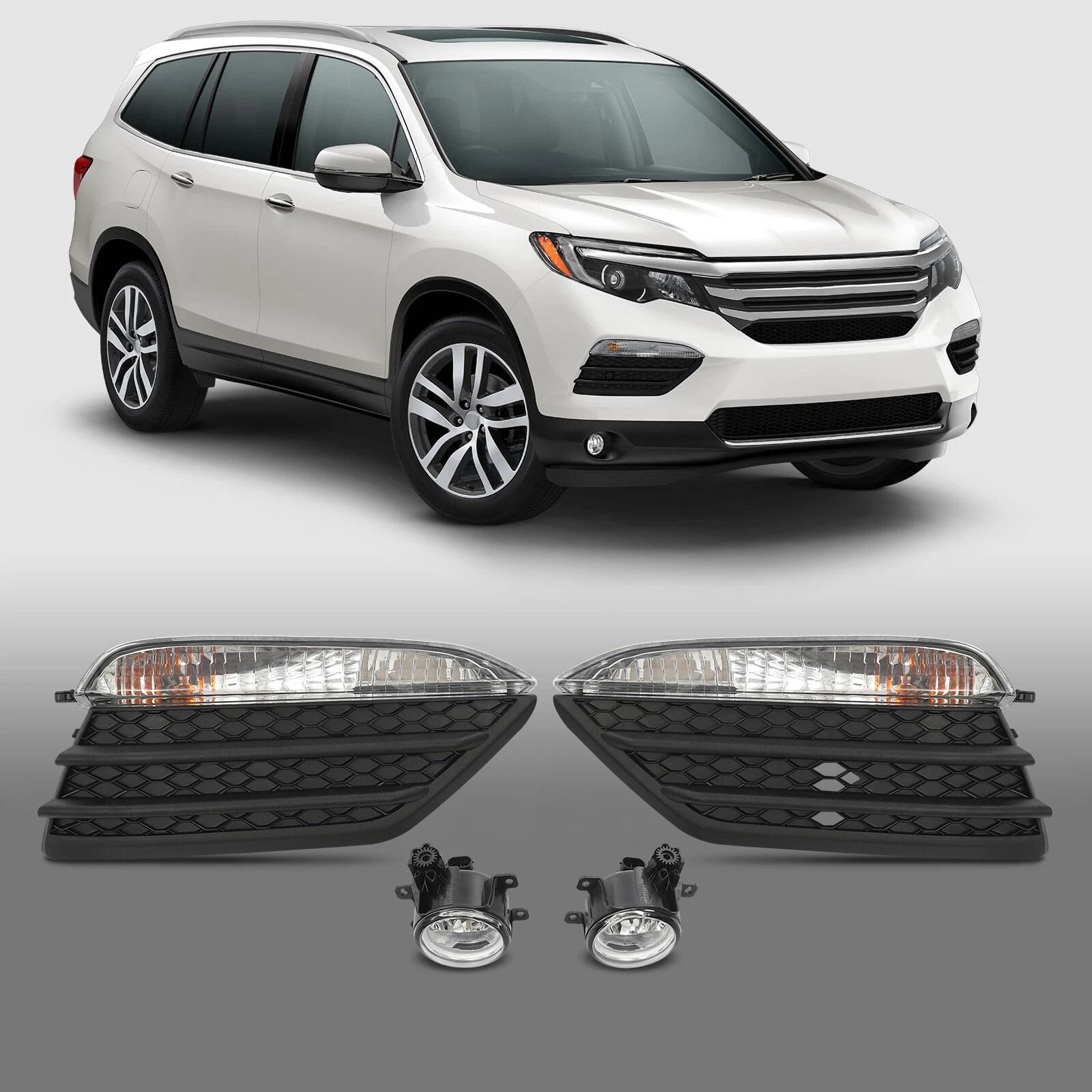 Honda Pilot Fog Lights with Covers and Turn Signal Lamps