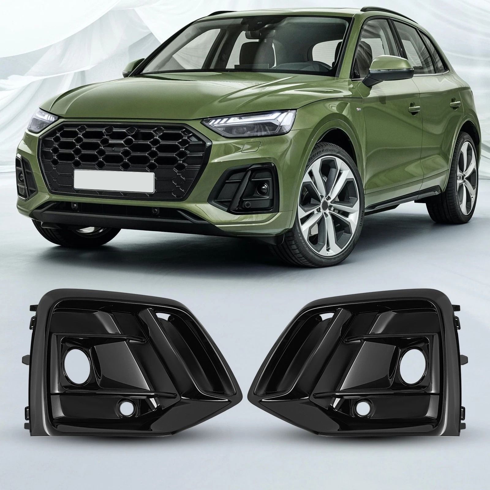 Audi Q5 Fog Lamp Cover Pair Front Bumper Grille Trim for Sportback