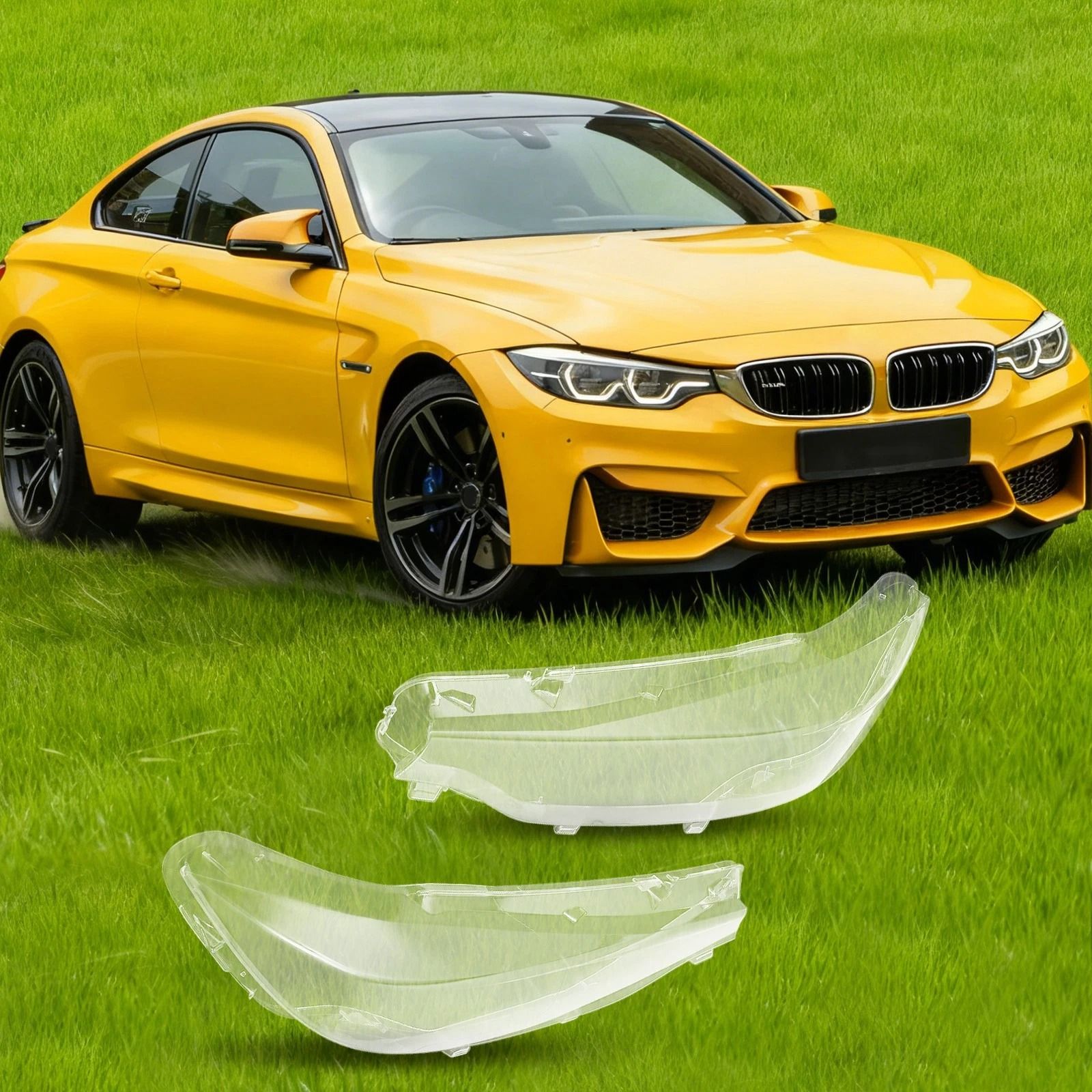 Clear Front Headlight Lens Cover Pair for BMW 4 Series