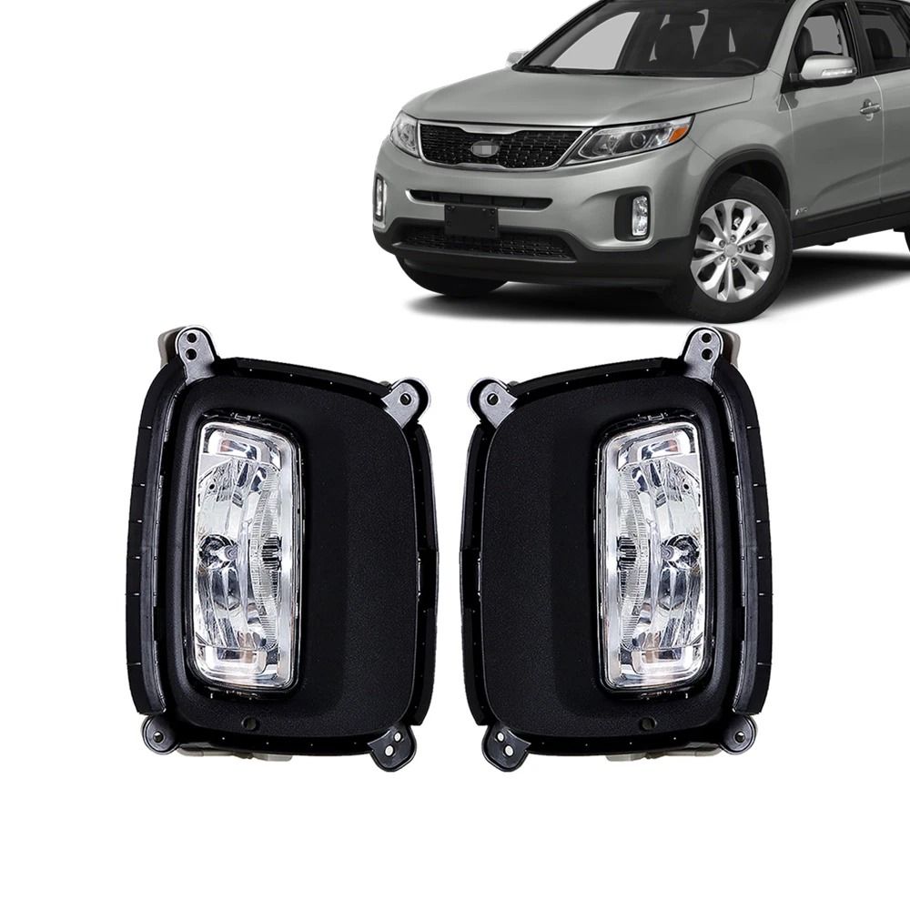 Premium Front Kia Sorento Fog Lights Replacement Kit Bumper Fog Light Assemblies with Bezel