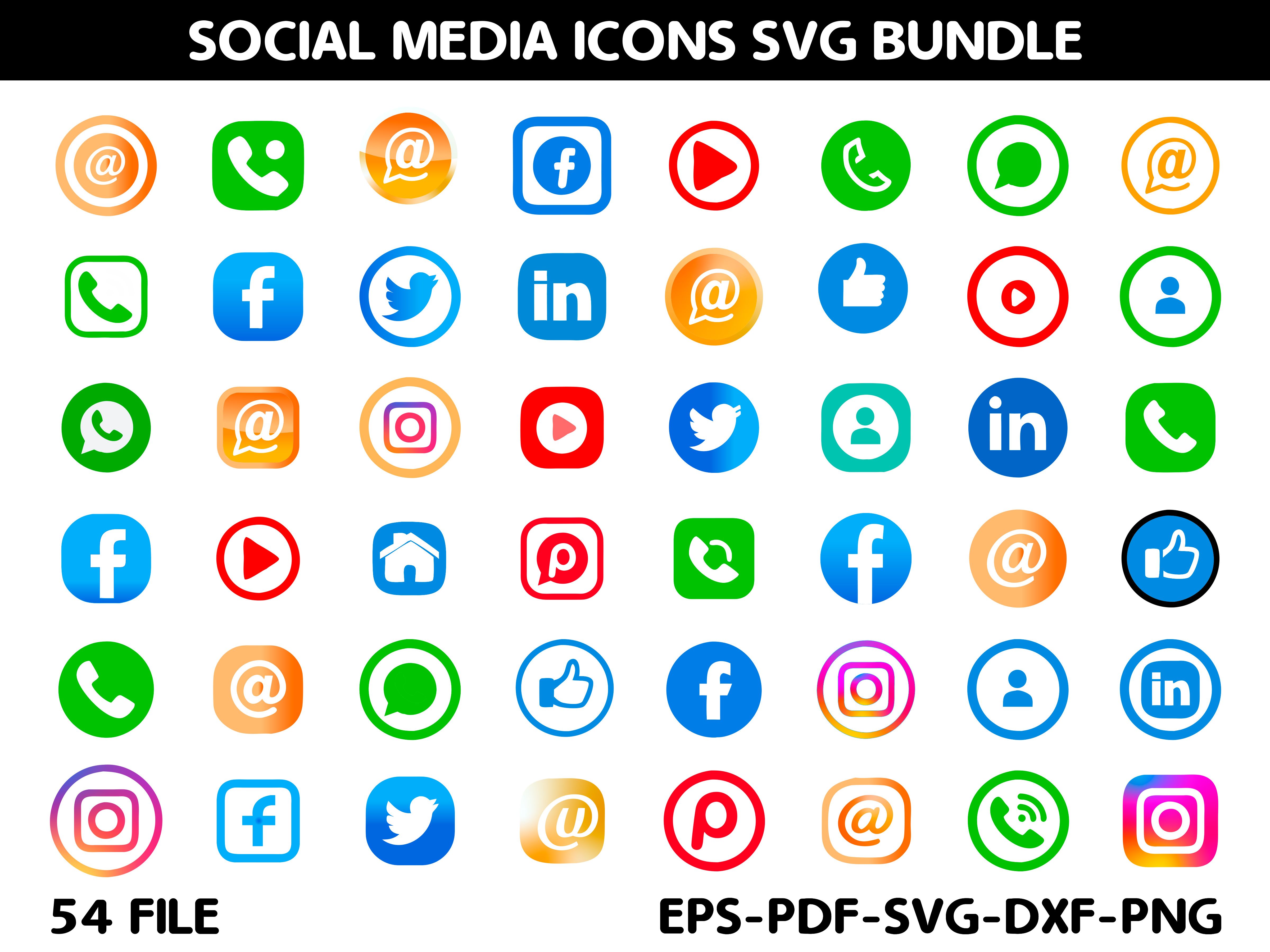 Social Media Icons Svg Bundle | Inspire Uplift