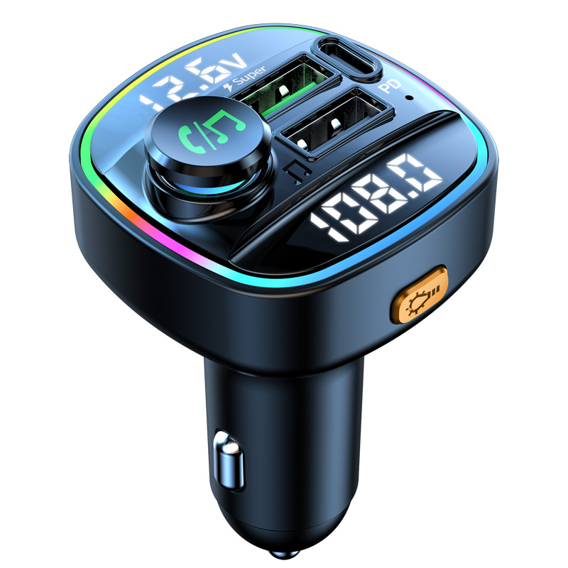 22.5W Super Fast Charge Bluetooth 5.0 FM Transmitter for Car, Handsfree Call, MP3 Player, Dual USB Quick Charge Adapter