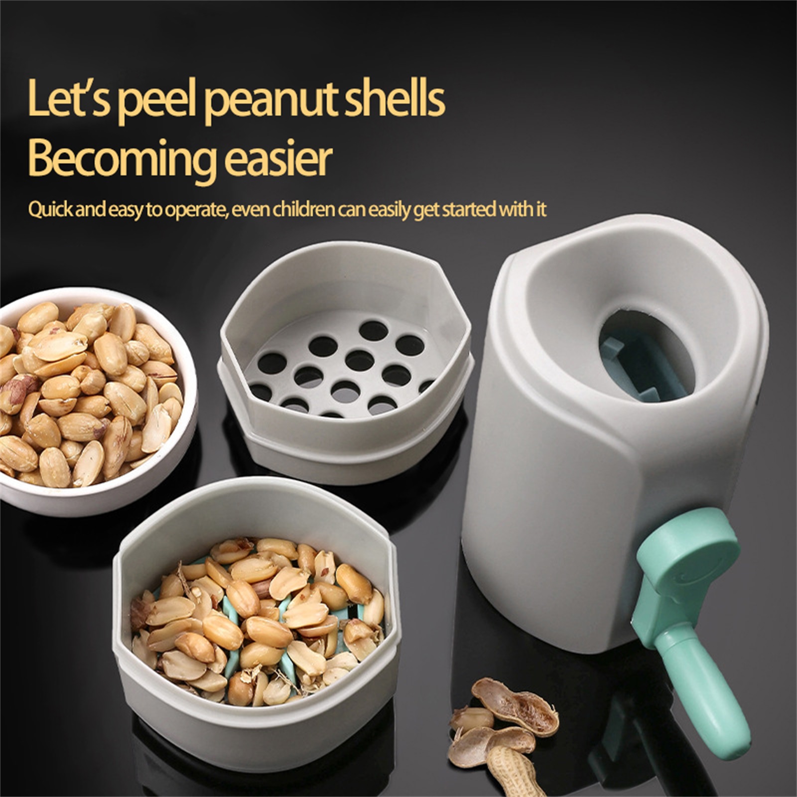 Automatic Peanut Sheller Machine,Food Grade Efficient Peanut De-Shelling Tool, Peeler Opener Kitchen Gadget