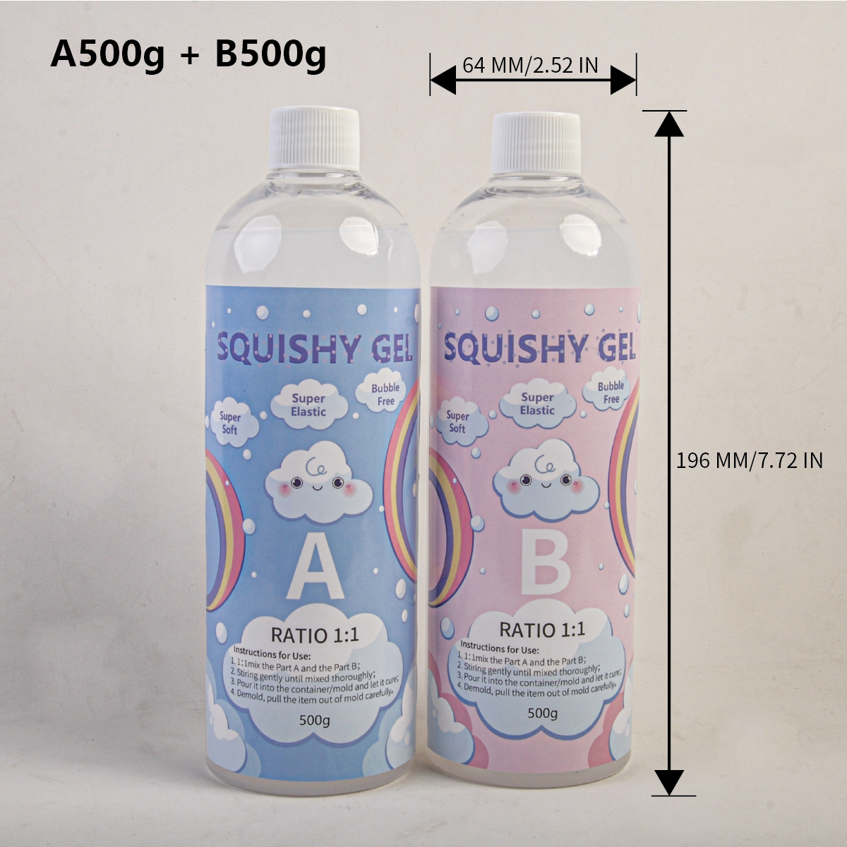 Squishy Gel Soft Liquid Resin Glue,1000g Molding Decompression Toy DIY, Childrens Birthday Gift Cat Pat