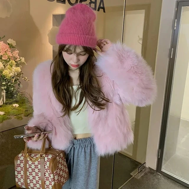 Women's Faux Fur Coat, Short Loose Winter Jacket, New Fashion, Casual Imitation Fox Fur, Comfortable Female Outerwear