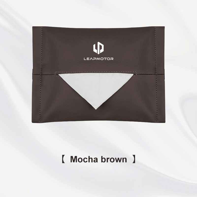 Leather Auto Seat Back Organizer, Leap Motor Visor Box, Car Tissue Holder, Napkin Storage Accessory