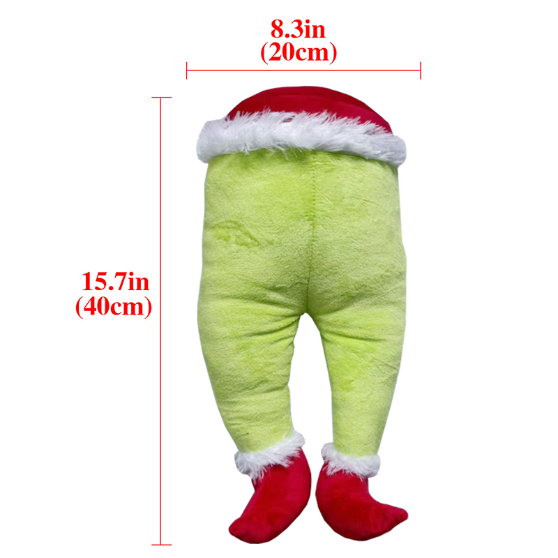Green Red Santa Claus Legs Christmas Ornament, Winter Home Party Decor, Merry Xmas New Year Celebration Decoration Suppl