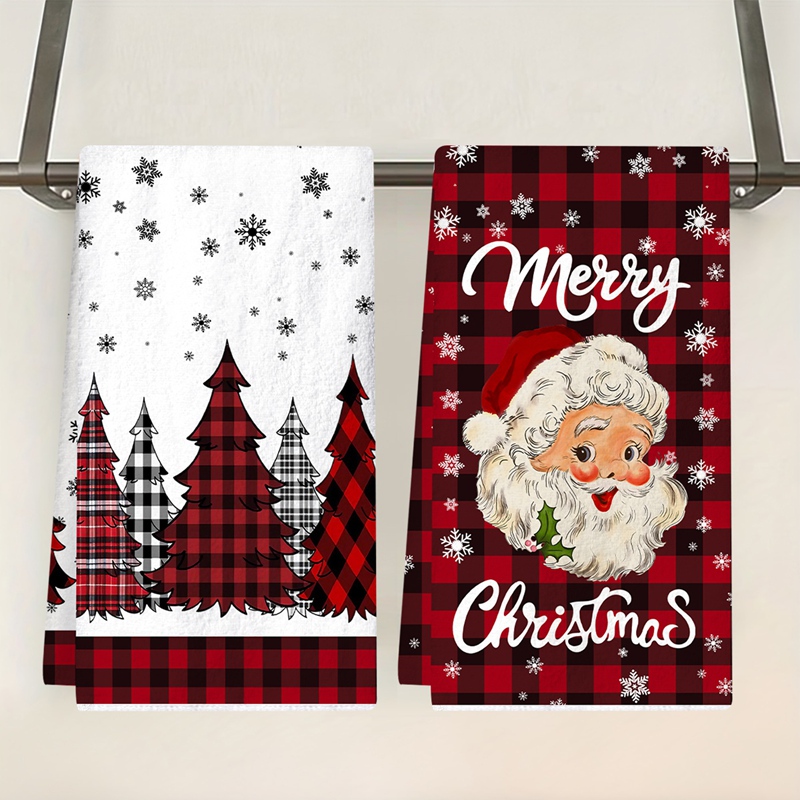 Merry Christmas Party Decoration, Christmas Kitchen Towels, Navidad Natal New Year Gif, Xmas Santa Claus Dish Towel