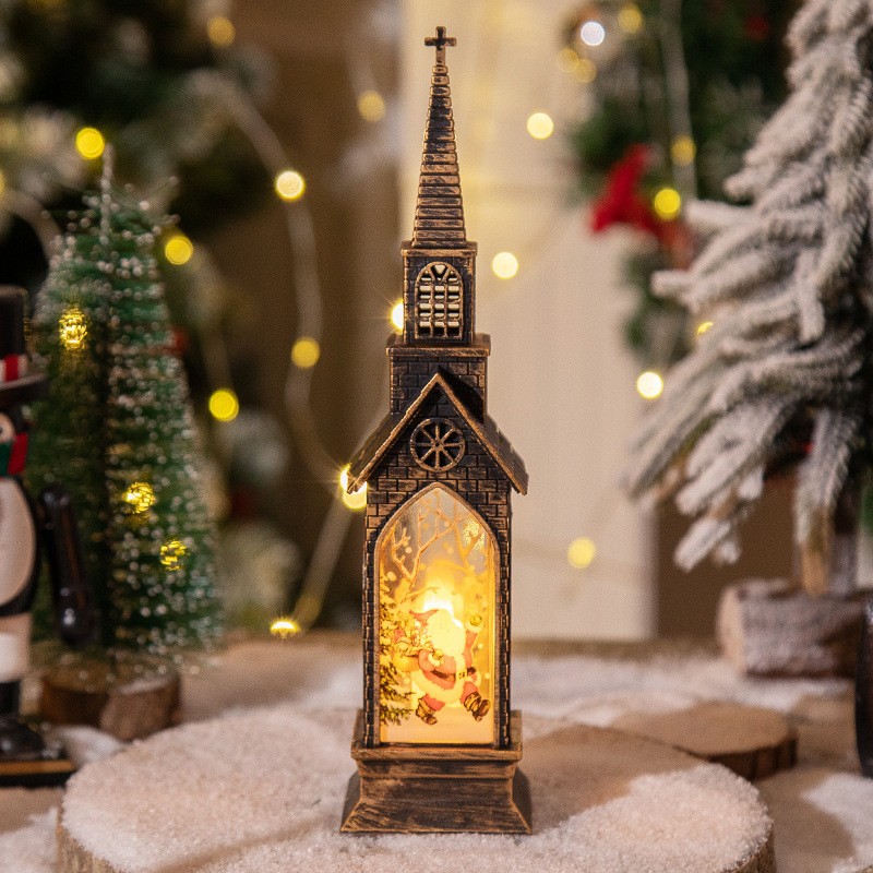 Snowman Lantern Lamp Table Ornament, Christmas LED Night Light Santa Claus, Christmas Decoration for Home, Xmas Navidad