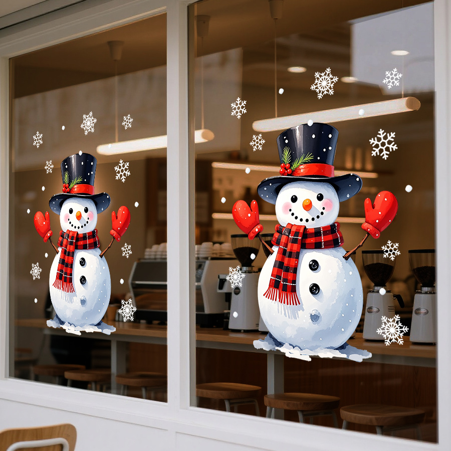 Christmas Window Sticker, Static Cling Snowman Decor | Inspire Uplift
