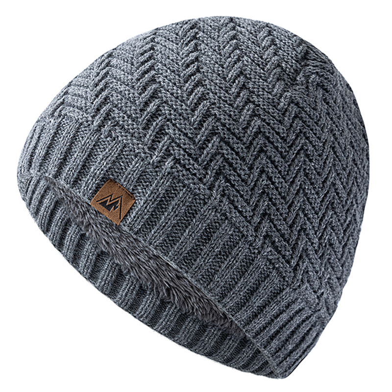 Fashion Knitted Hats For Men And Women, Unisex Peak Labal Winter Hats, Lined Warm Sports Hats Beanie Cap Outdoor Plush