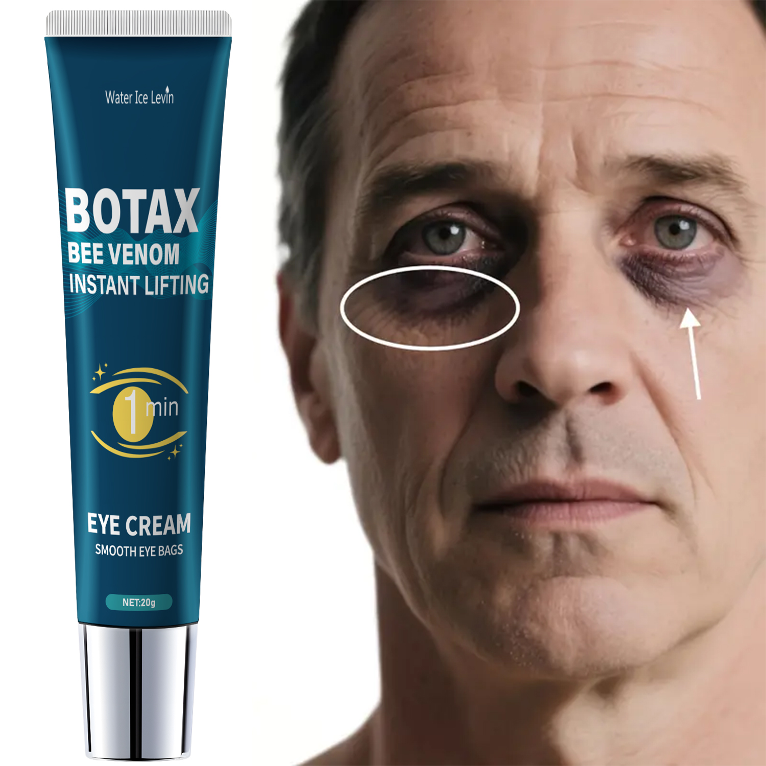 Fades Fine Lines, Retinol and Hyaluronic Acid, Eye Firming Gel for Skin Tightening