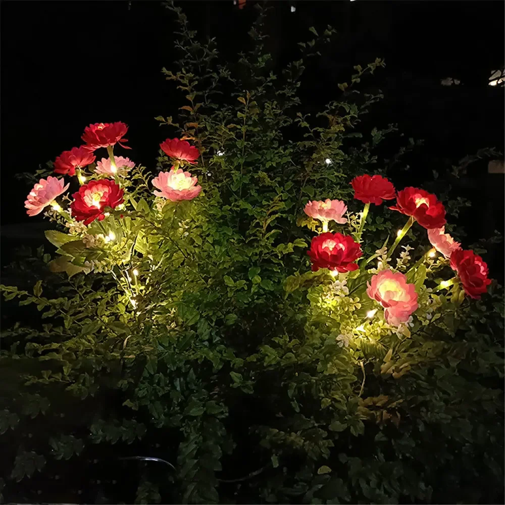 Solar Garden Light Snow Lotus Flower, Solar Lights Outdoor Lighting, Lawn Lamp for Patio Yard Flower Party Lamp