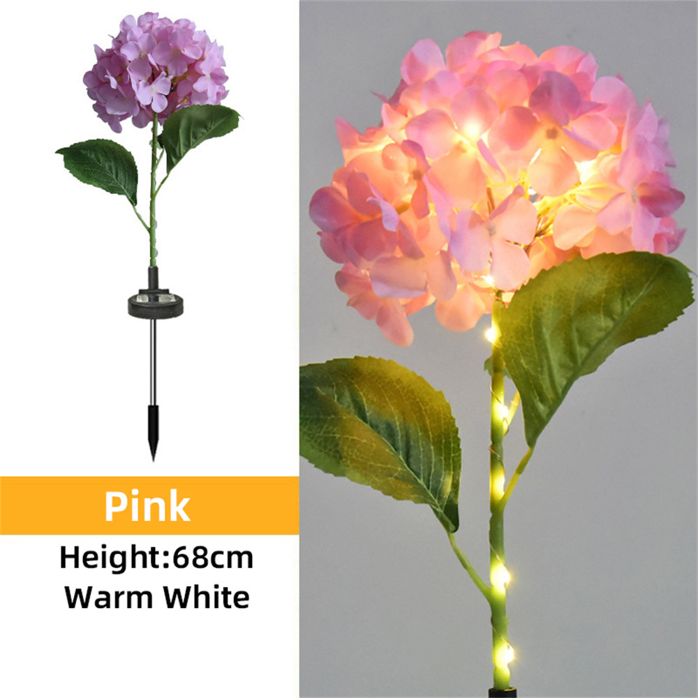 Solar Garden Light Outdoor, Waterproof LED Flowers, Hydrangea Light, Stake Light for Garden Pathway Backyard Decorative