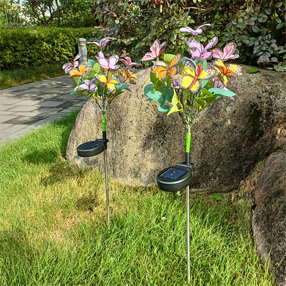 Butterfly Lawn Light Ground Plug Lamp, LED Solar Garden Lights Simulation, Holiday Outdoor Wedding Christmas Decoration