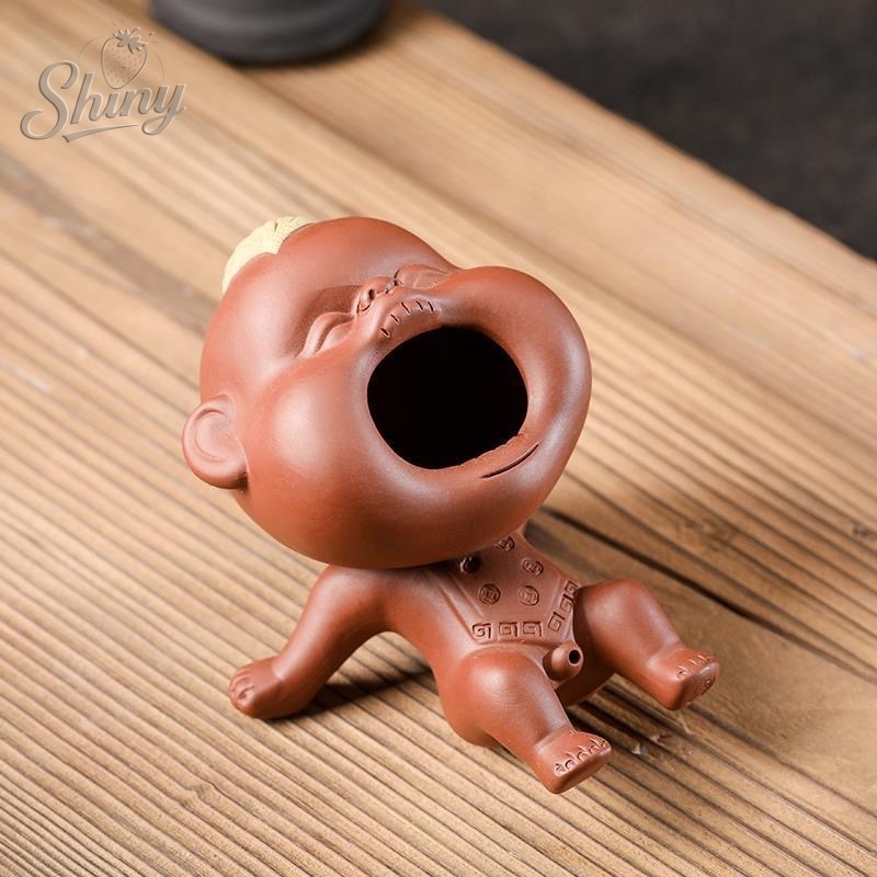 Purple Sand Tea Pet Boy Peeing Toy, Fun Decorative Ornaments for Tea Table, High-Quality Tea Toy Set Accessory