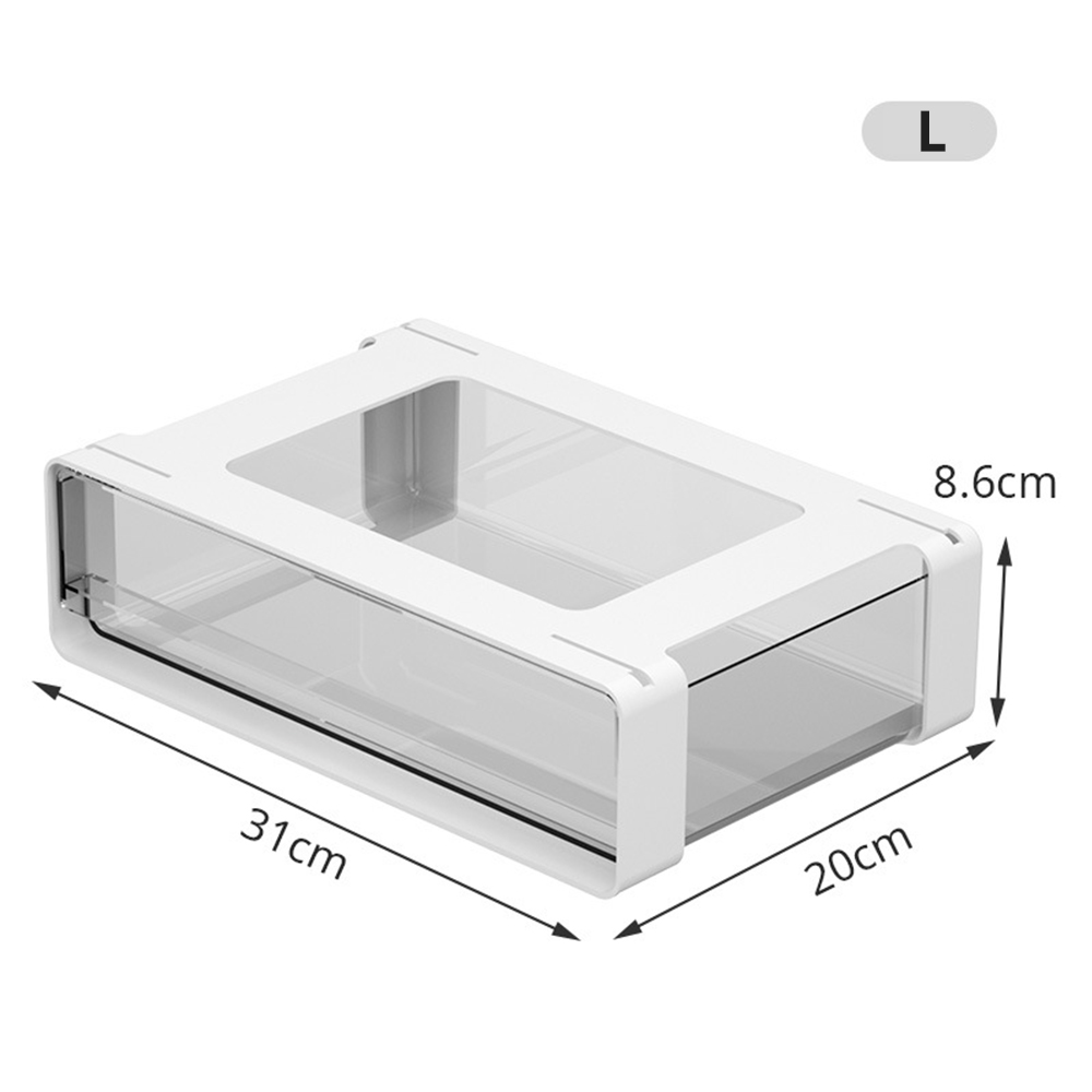 Hidden Self-Adhesive Drawer Storage Box, Under Table Cabinet, Office Desk Storage Rack, Cosmetics and Stationery