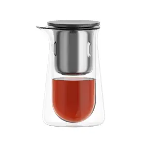 Premium Glass Teapot with One-button Filtration, Heat-resistant, Anti-scald Tea Brewer, Magnetic Water Separation Cup