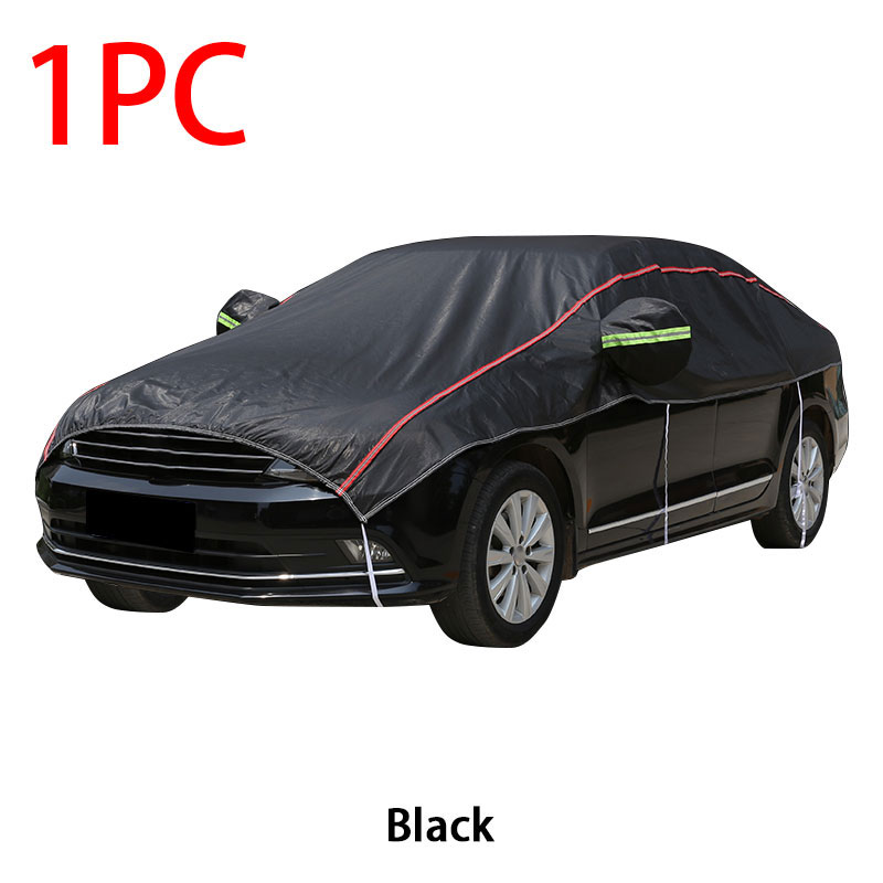 Waterproof Universal Half Car Cover, Outdoor Oxford UV Sun Rain Protection, Dustproof Snowproof Cover for SUV Sedan