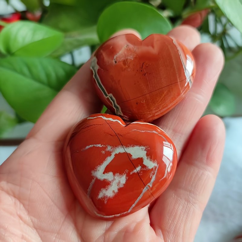 Natural Red Jasper Heart Pendant for Crafting and Home Decor