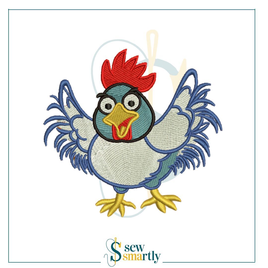 Funny Chicken Embroidery Design | 4 Sizes Digital Pattern | | Inspire ...